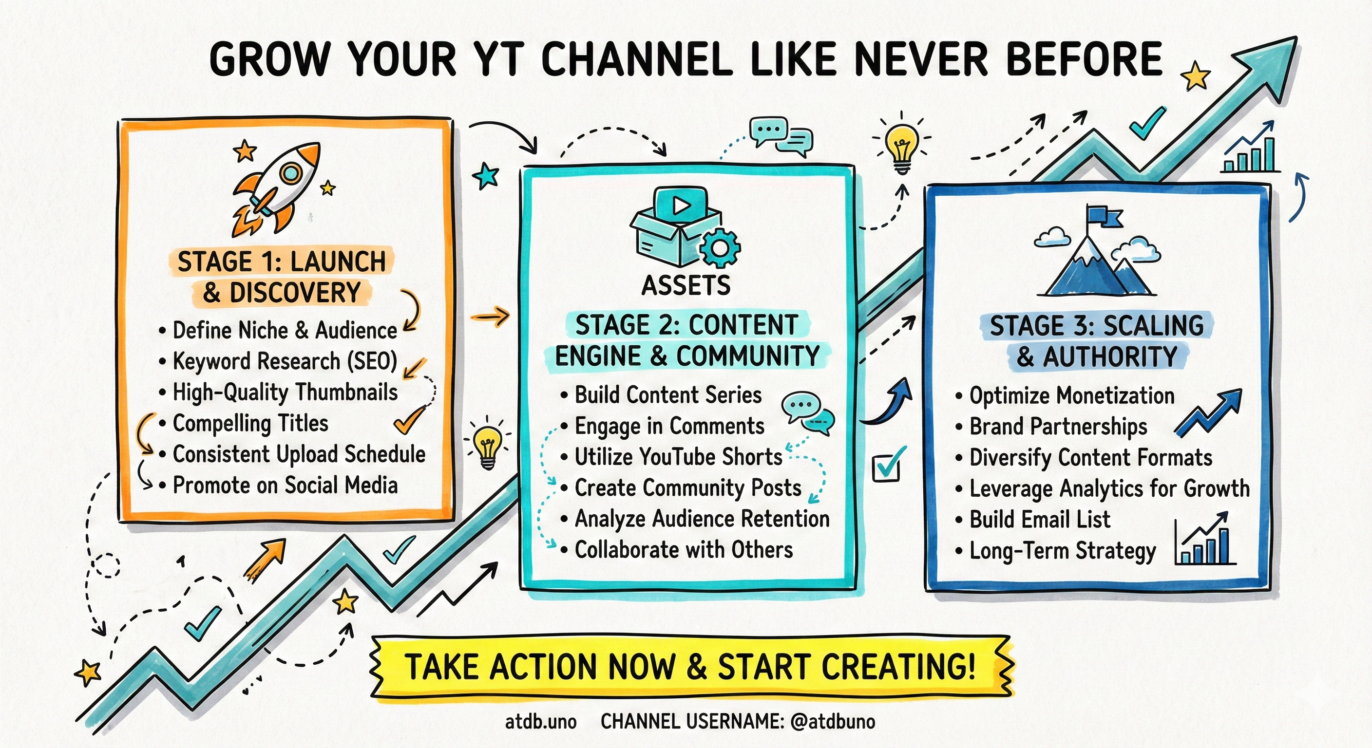Progressive Business Journey: Hand-Drawn Stage Map